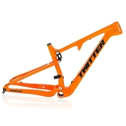 DFNBVDRR Mountainbike-Rahmen DFNBVDRR MTB-Rahmen 29ER Scheibenbremse Federung Rahmen Kohlefaser Fahrradrahmen Federweg 120mm Boost Steckachse 148mm Mountainbike XC / AM-Rahmen (Color : Orange, Size : 21x29in)