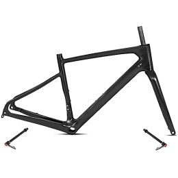 DHNCBGFZ Mountainbike-Rahmen DHNCBGFZ Scheibenbremse Rennrad Rahmenset 700C Interner Routing Rahmen Offroad-Rennrahmen 45 / 48 / 51 / 54 cm 12 X 142 Mm Rahmen Mit Gabel (Color : Black, Size : 51cm)