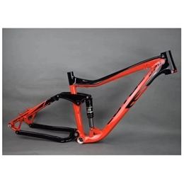HIMALO Mountainbike-Rahmen HIMALO Vollgefederter Rahmen 26er 27.5er Trail Mountainbike Rahmen Aluminiumlegierung Scheibenbremse MTB Rahmen 17'' DH / XC / AM QR 135mm (Color : Red, Size : 26 * 17'')