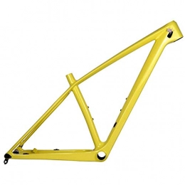 HNXCBH Mountainbike-Rahmen HNXCBH Fahrradrahmen Carbon-Mountainbike-Rahmen 148 * 12mm Carbon-MTB Fahrradrahmen 31.6mm Sattelstütze 15 / 17 / 19" (Color : Yellow Color, Size : 15inch Matte)