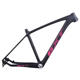 HNXCBH Mountainbike-Rahmen HNXCBH Fahrradrahmen MTB Carbon Rahmen 29in Carbon-Mountainbike-Rahmen 142 * 12 oder 135 * 9mm Fahrradrahmen 3K Matt / Glanz MTB Rahmen (Color : Pink Logo, Size : 17.5inch Glossy)