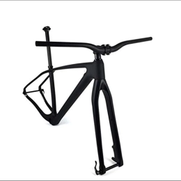PPLAS Mountainbike-Rahmen PPLAS Vollkohlenstoff-MTB-Fahrrad-Frameset 27.5er 29er Mountainbike-Kohlenstoffrahmen + Gabel + Seaptost + STEM + Lenker-Set (Color : 29er 17inch Matte)