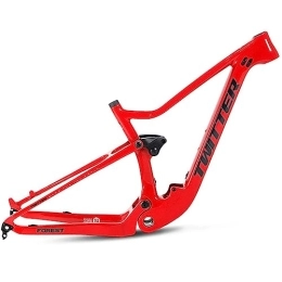 DHNCBGFZ Mountainbike-Rahmen Suspension MTB Rahmen 27, 5 / 29er Carbon-Softtail-Rahmen XC / AM MTB-Rahmen Federweg 120 Mm Steckachse 12 X 148 Mm BSA73 Disc Brake Routing Internal (Color : Rosso, Size : 27.5x15'')