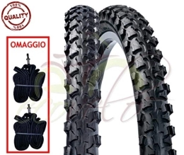 Deestone Ersatzteiles 2 Kammern + 2 schwarze Reifen für Mountain Bike 20 x 1.90 (47 – 406) MTB Mountain Bike Fahrrad Fahrrad