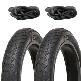 ECOVELO Mountainbike-Reifen 2 Radkappen 20 x 4, 0 cm + Luftkammern, 1 Paar Autoreifen für Fatbikes, E-Bike-Reifen 20 Zoll (20 Zoll), mit Rädern fat