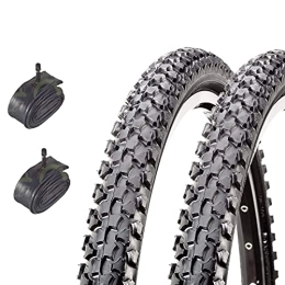 ECOVELO Ersatzteiles 2 Reifen CST 20 x 1.90 (50-406) + Kammern mit amerikanischem Ventil (Schrader) X Mountainbike MTB Kinderfahrrad