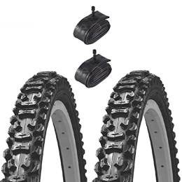 ECOVELO Mountainbike-Reifen 2 Reifen Kenda 20 x 1, 95 (50-406) + Amerika-Ventil (Schrader) Reifen aus Gummi mit Dübel für Kinder Mountainbike