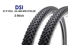 DSI Mountainbike-Reifen 2 Stck 27, 5 Zoll Fahrrad Reifen 56-584 MTB 27.5x2.20 Mantel Decke Tire schwarz