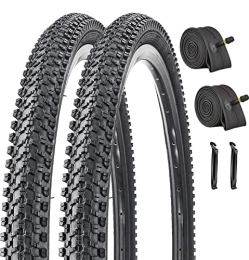 SIMEIQI Ersatzteiles 2 Stück 26 x 1, 95 Zoll Fahrradreifen Faltperle Ersatzreifen Doppelverpackung für MTB Mountainbike Reifen mit Schlauch und Reifenhebern