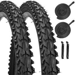 SIMEIQI Mountainbike-Reifen 2 Stück 26 "x 2, 1" Fahrradreifen, zusammenklappbar, MTB, Mountainbike, Ersatz-Fahrradreifen (2 Reifen, 2 Schläuche)