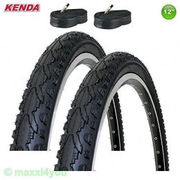 2 x Kenda Kahn Fahrrad Reifen Decke mit Schläuche 62-203 - Schwarz - 01021202K-S