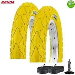 2 x Kenda Mountainbike-Reifen 2 x Kenda "Kahn Mantel Reifen Decke 12 1 / 2 x 2 1 / 4-62-203 gelb + 2 Schluche DV40