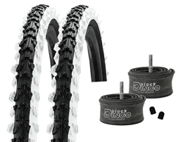 Black Dingo Cycling Products Mountainbike-Reifen 2 x Kenda MTB 20 / 24 / 26 Zoll Fahrradreifen Fahrradmantel 50-406 / 507 / 559 (20 / 24 / 26x1.95) inkl. Black Dingo Schläuche AV (20 Zoll (50-406), schwarz / weiß)