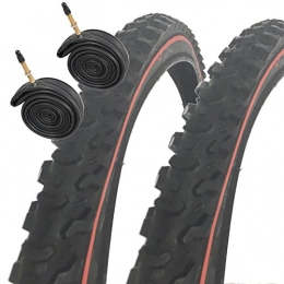 CST Raleigh T1310 Eiger Redline 26" X 1.95 Mountain Bike Tyres with Presta Inner Tubes (Pair)