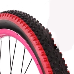 LSXLSD Mountainbike-Reifen LSXLSD 26 * 1.95 Polyurethan Gummi Reifen 26x1.95 Mountain Road Fahrrad-Räder Fahrradreifen Fahrradteile Ultra Durable (Color : Red)