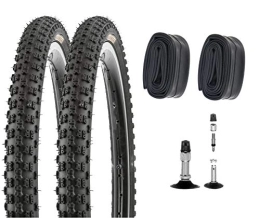 P4B Mountainbike-Reifen P4B | 20 Zoll Fahrradreifen 57-406 (20 x 2.125) für Mountainbike und BMX | In Schwarz (B) 2X Reifen mit DV Schläuchen
