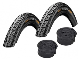 PIPROX Mountainbike-Reifen Set: 2 x Continental Fahrrad Reifen Ride Tour schwarz 37-622 / 700x37C + Conti SCHLÄUCHE Blitzventil