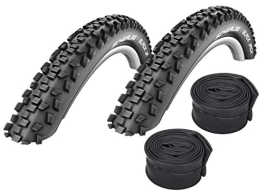 Schwalbe Mountainbike-Reifen Set: 2 x Schwalbe Black Jack Reifen 26x2.00 / 50-559 + Conti SCHLÄUCHE Dunlopventil