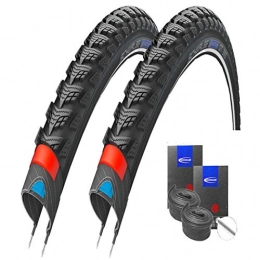 Reifenset Mountainbike-Reifen Set: 2 x Schwalbe Marathon GT 365 Reflex Pannenschutz Reifen 26x2.00 / 50-559 + Schwalbe SCHLÄUCHE Autoventil