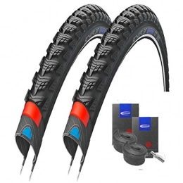 Reifenset Mountainbike-Reifen Set: 2 x Schwalbe Marathon GT 365 Reflex Pannenschutz Reifen 26x2.00 / 50-559 + Schwalbe SCHLÄUCHE Dunlopventil