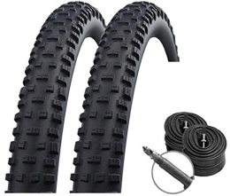 Reifenset Mountainbike-Reifen Set: 2 x Schwalbe Tough Tom MTB-Reifen Stollenprofil 27, 5x2.25 / 57-584 + Schwalbe SCHLÄUCHE Rennradventil