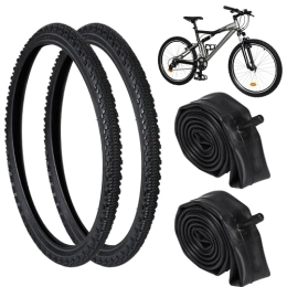 yeesport Mountainbike-Reifen yeesport Mountainbike-Reifen, 66 x 5 cm, mit 2 Fahrradschläuchen, 66 x 4, 8 - 5, 4 cm, AV 32 mm Ventil, Ersatz-Reifen und Schläuche, pannensichere Fahrradreifen