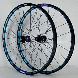 ZFF Mountainbike-Räder 26 / 27, 5 Zoll Mountainbike Laufradsatz MTB Fahrrad Farbe Ring Schnellspanner Scheibenbremse Rad 7 / 8 / 9 / 10 / 11 / 12 Fach Kassette (Color : Blue a, Size : 26in)