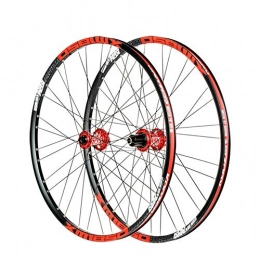 LHLCG Mountainbike-Räder 26"Mountain Bike Wheel Ultra Light 72 Ring Quick Release 4 Palin Aluminum Alloy Wheels, Black / red