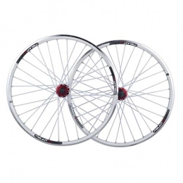 26 '' Mountain Bikes Fahrrad Wheelset, 32 Holes Double Wall MTB gedichtete Lager Hub V-Brake Hybrid/Scheibenbremse 9/10/11 Geschwindigkeit (Color : White)