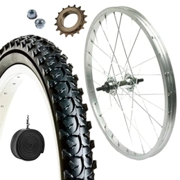 ECOVELO Ersatzteiles Hinterer Felge 20 x 1, 75 + Ritzel 16 Zähne + MTB Reifen 20 x 1, 95 + Kamera | Rad aus Aluminium für Mountainbike