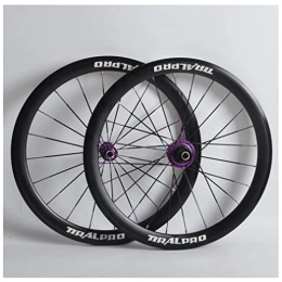HSQMA Mountainbike-Räder HSQMA 20 / 22 Zoll Faltbares Fahrrad Laufradsatz BMX Felge Bremse Laufrads Schnellspanner Nabe 100 / 130mm Für 8 9 10 11 Geschwindigkeit Kassette MTB (Color : 451 Purple)
