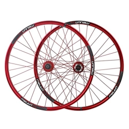 HSQMA Faltbares Fahrrad Laufradsatz 20'' 406 BMX Felge Scheibenbremsen Schnellspanner MTB Laufrads 32H Nabe Für 7/8/9/10 Geschwindigkeit Kassette (Color : 406 Red)