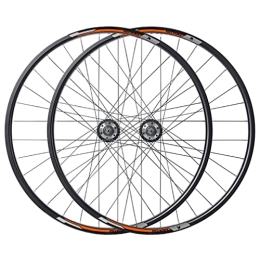 HSQMA Mountainbike-Räder HSQMA MTB Scheibenbremsen Laufradsatz 27.5 Zoll Mountainbike Felge Schnellspanner Fahrrad Laufrads 32 Loch Nabe Für 7 / 8 / 9 / 10 Geschwindigkeit Kassette (Color : Orange, Size : 27.5'')