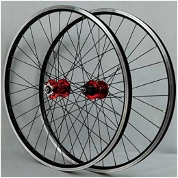 HWL Ersatzteiles HWL 26 Zoll MTB Fahrradradsatz, Scheiben- / V-Bremse Doppelwandig Aluminiumlegierung Rad Fahren 32-Loch-Felge 7 / 8 / 9 / 10 Kassette (Color : Red, Size : 26inch)