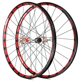 LHLCG Mountainbike-Räder LHLCG 27.5"Mountain Bike Wheel Set Aluminum Alloy Color Ring Straight Pull Palin Disc Brake Wheels, titaniumreddrumredcircle