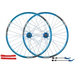 M-YN Mountainbike-Räder M-YN MTB-Fahrrad-radsatz 26-Zoll, Doppelwand Radfahren Räder Schnellspanner Scheibenbremse 32 Löcher Felge Kompatibel 7 8 9 Geschwindigkeit(Color:Blau)
