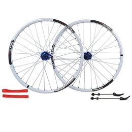 SHBH Mountainbike-Räder Mountainbike-Laufradsatz für Scheibenbremsen, 26 Zoll, Fahrradfelge, Schnellspanner, MTB-Räder, 32-Loch-Nabe für 7 / 8 / 9 / 10-fach-Kassette, 2267 g (Color : White, Size : 26in)