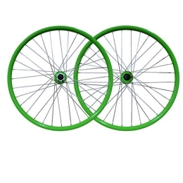ZFF Ersatzteiles Mountainbike Radsatz 26 Zoll Schnellspanner Fahrrad Vorderrad + Hinterrad Räder Aluminiumlegierung Doppelwandig Rand Schnellspanner 7 8 9 Fach (Color : Green)