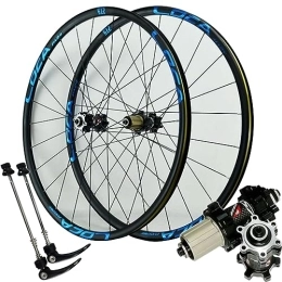 MYKINY Mountainbike-Räder MYKINY 26 / 27, 5 / 29 Zoll MTB Fahrrad Laufradsatz, 24 Speichen, Abgedichtete Lagerscheibenräder Aluminiumlegierungsradsatz for 26 27, 5 29 X 1, 5–2, 4 Zoll Wheels (Color : Black Blue, Size : 27.5inch)