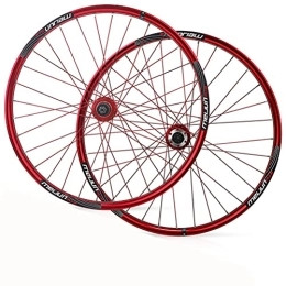 NEZIAN Mountainbike-Räder NEZIAN Laufradsatz 26 Zoll MTB Scheibenbremse Doppelwandig Aluminiumlegierung MTB-Felge Kugellager QR 7-8-9-10 Geschwindigkeit Kassette (Color : Rosso)