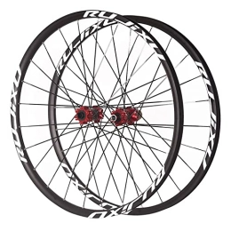 QHYRZE Mountainbike-Räder QHYRZE Mountainbike Laufradsatz 26 / 27.5 / 29 Zoll Fahrrad Disc Brake Laufrads Felge 24 Loch Nabe Für 7 / 8 / 9 / 10 / 11 Kassette 1590g (Color : Red hub, Size : 26'')