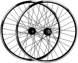 QIUNI Mountainbike-Räder QIUNI Fahrrad-Laufradsatz mit 26-Zoll-Doppelschicht-Leichtmetallfelgen, Mountainbike-Raddichtlagern, 7-11-Gang-Kastennabe Rennräder, Mountainbikes (Color : Black)