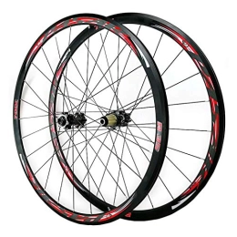 ZFF Ersatzteiles ZFF 700C Vorderrad + Hinterrad Radsatz Scheibenbremse Cyclocross Straße Hybrid / Mountainbike V / C-Bremse 7 / 8 / 9 / 10 / 11 / 12 Fach Schwungräder (Color : Red, Size : Thru axle)