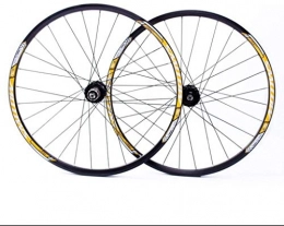 ZHUYU Ersatzteiles ZHUYU 26" Mountain Bike Wheel Set, Alu-Double Wall MTB Fahrrad Radsatzes 28H Disc Felgenbremse 8 9 10 Geschwindigkeit gedichtete Lager Hub (Color : Yellow, Size : 26inch)
