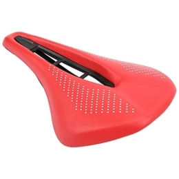 Gedourain Mountainbike-Sitzes Gedourain Bequemer Fahrradsitz, breites Heckflügel-Design, atmungsaktiver, bequemer Leder-Fahrradsitz für Mountainbike(Rote und weiße Punkte)