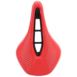 Jopwkuin Fahrradsattelkissen, stromlinienförmige Form Fahrradsitzbezug Ergonomisches Rillendesign für Mountainbike(Rote und weiße Punkte)