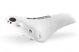 Selle Montegrappa Mountainbike-Sitzes Selle Montegrappa FAHRRADSATTEL Mountainbike MTB SINGLESPEED Leder Vintage Sattel Canard SK 031 Weiss - Made in Italy