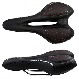 LYTBJ Mountainbike-Sitzes Soft Bicycle Pad Sattel Ergonomischer Stoßdämpfer MTB Rennrad Silikon Skid-Proof Fahrradsitz Leder Kissen Rot