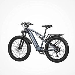 MSHEBK Elektrische Mountainbike 26 * 3, 0-Zoll-Elektrofahrrad, Strand-E-Bike für Erwachsene mit Abnehmbarer 48-V- / 15-AH-Lithiumbatterie / Shimano 7-Gang-Hydraulik-Scheibenbremsen (MX05 mit Zwei Batterien)