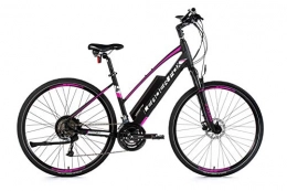Unbekannt Elektrische Mountainbike 28 Zoll Damen E Bike Elektro Crosser Fahrrad 36V 16.5Ah Pedelec Shimano schwarz pink Rh 43cm